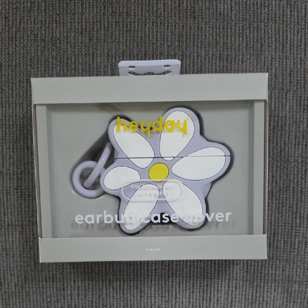 Heyday Floral Earbud Case Cover with White and Yellow Daisy - 2 Pack - Picture 2 of 6